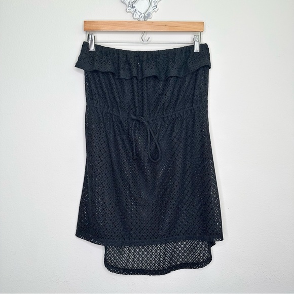 OP sleeveless open knit black dress coverup - Picture 1 of 7